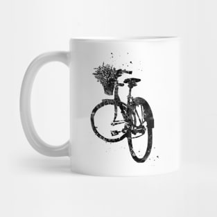 Bicycle with Flower in Basket Mug